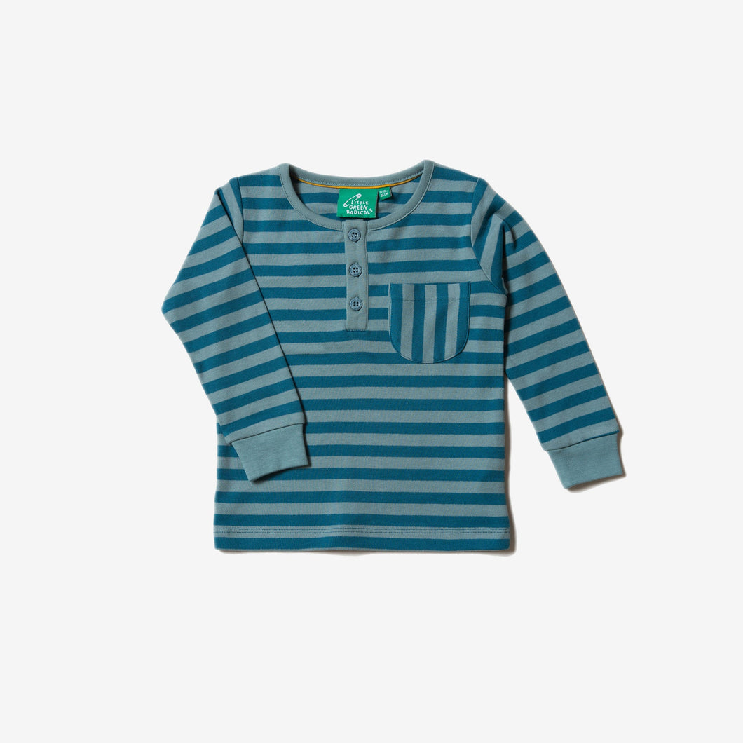 Winter Blue Stripe Pocket Tee