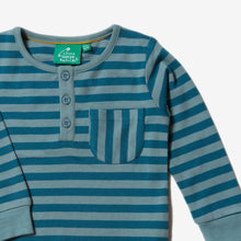 Load image into Gallery viewer, Winter Blue Stripe Pocket Tee
