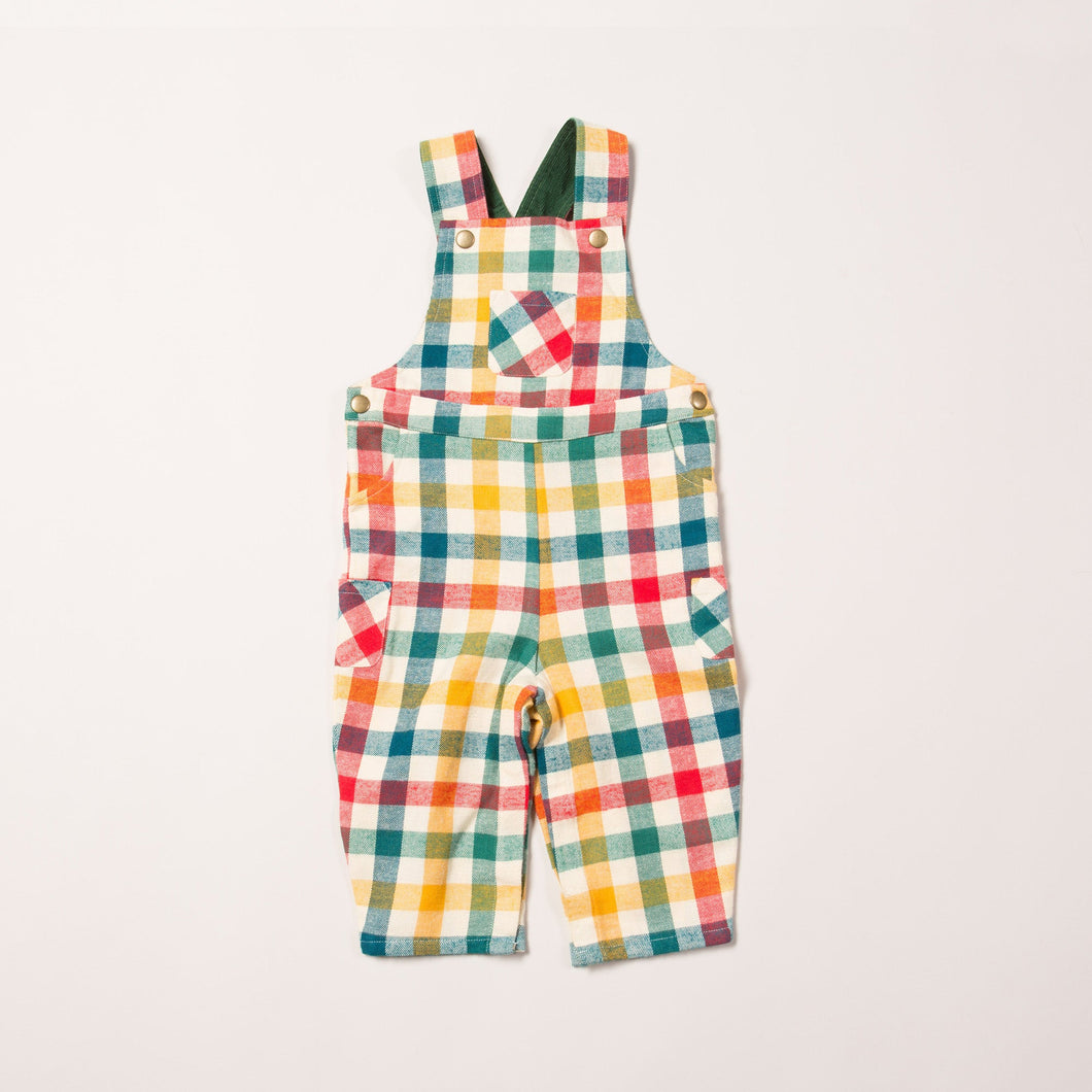 Autumn Rainbow Check Classic Dungarees