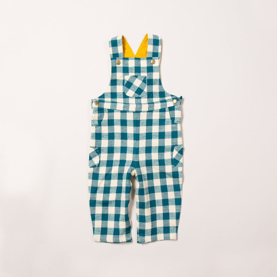 Winter Blue Check Classic Dungarees