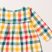 Load image into Gallery viewer, Autumn Rainbow Check Smock Dress
