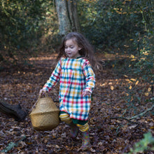 Load image into Gallery viewer, Autumn Rainbow Check Smock Dress
