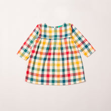 Load image into Gallery viewer, Autumn Rainbow Check Smock Dress
