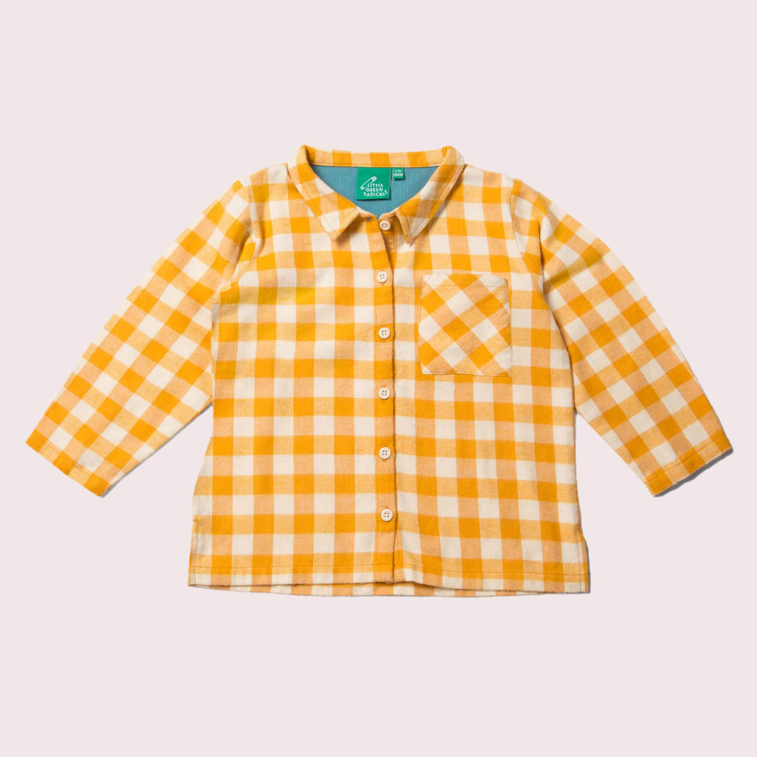 Goldenes Check Out & About Langarmshirt