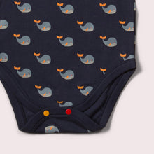 Load image into Gallery viewer,     Little-Green-Radicals-Baby-Bodies-Set-Two-Pack-With-Whale-Print-Closeup
