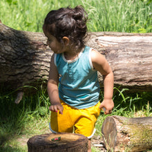 Load image into Gallery viewer,     Little-Green-Radicals-Blue-Organic-Buttoned-Vest-Kid
