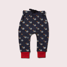 Load image into Gallery viewer,     Little-Green-Radicals-Blue-Organic-Comfy-Joggers-With-Whale-Print
