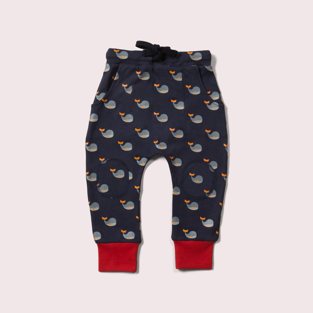     Little-Green-Radicals-Blue-Organic-Comfy-Joggers-With-Whale-Print