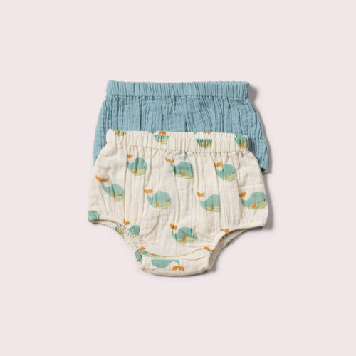    Little-Green-Radicals-Blue-Organic-Muslin-Bloomer-Set-2-Pack-With-Whale-Print