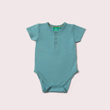 Load image into Gallery viewer,    Little-Green-Radicals-Blue-Organic-Short-Sleeve-BabyBody
