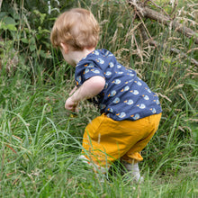 Load image into Gallery viewer,    Little-Green-Radicals-Blue-Short-Sleeve-Henley-Top-With-Whale-Print-Kid-Back
