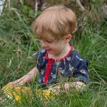 Load image into Gallery viewer,    Little-Green-Radicals-Blue-Short-Sleeve-Henley-Top-With-Whale-Print-Kid
