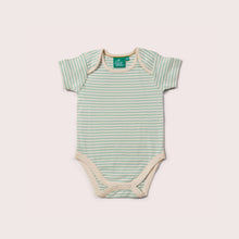 Load image into Gallery viewer, Red &amp; Blue Striped Organic Baby Bodysuit Set - 2 Pack
