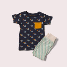 Load image into Gallery viewer,       Little-Green-Radicals-Blue-T-Shirt-And-Jogger-Playset-With-Whale-Print
