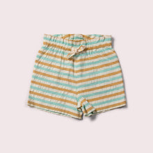 Lade das Bild in den Galerie-Viewer,     Little-Green-Radicals-Blue-Yellow-And-Cream-Striped-Seersucker-Shorts
