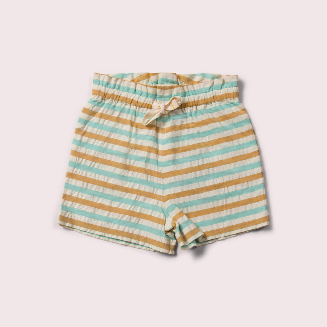     Little-Green-Radicals-Blue-Yellow-And-Cream-Striped-Seersucker-Shorts