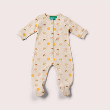 Lade das Bild in den Galerie-Viewer, Little-Green-Radicals-Cream-Organic-Babygrow-With-Sun-and-Rainbow-Print
