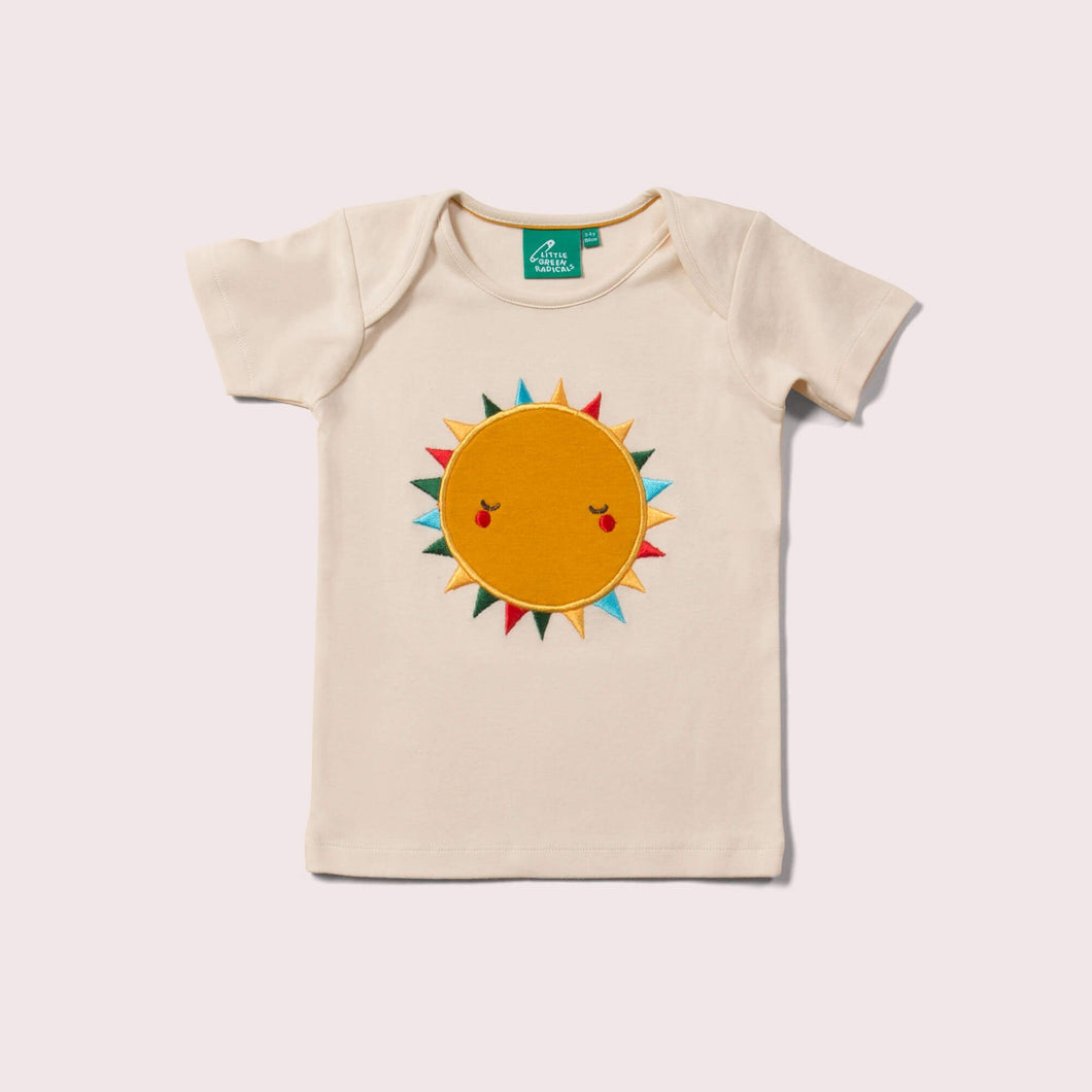     Little-Green-Radicals-Cream-Organic-Short-Sleeve-T-Shirt-With-Sun-Print