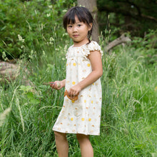 Load image into Gallery viewer,       Little-Green-Radicals-Cream-Pocket-Playdays-Dress-With-Sunshine-And-Rainbow-Print-Kid
