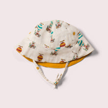 Lade das Bild in den Galerie-Viewer,       Little-Green-Radicals-Cream-Reversible-Sunhat-Hot-Air-Balloon-Print
