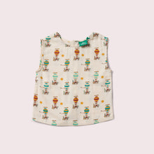 Load image into Gallery viewer, Little-Green-Radicals-Cream_Blue-And-RedSleeveless-Blouse-With-Hot-Air-Balloon-Print
