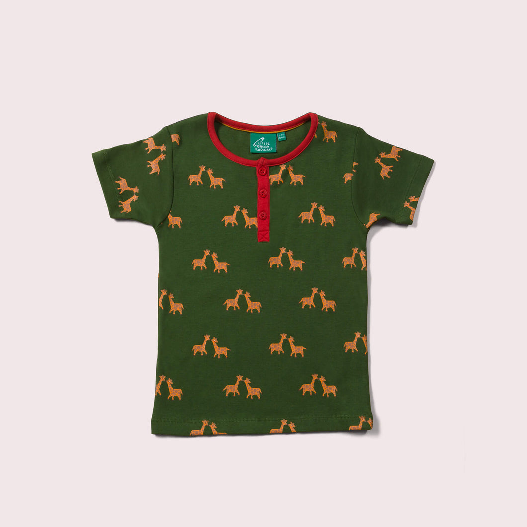 Little-Green-Radicals-Green-And-Yellow-Short-Sleeve-Henley-Top-With-Giraffe-Print