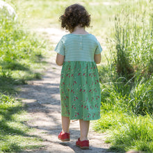 Cargar imagen en el visor de la galería,       Little-Green-Radicals-Green-DressSet-With-Strawberry-Print-Kid
