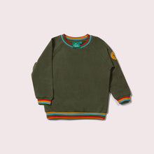 Lade das Bild in den Galerie-Viewer,     Little-Green-Radicals-Green-Marl-Sweatshirt-With-Rainbow-Pattern
