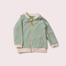 Lade das Bild in den Galerie-Viewer,       Little-Green-Radicals-Green-Striped-Reversible-Easy-Rider-Jacket-With-Strawberry-Print-Reverse
