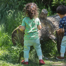 Cargar imagen en el visor de la galería, Little-Green-Radicals-Green-T-Shirt-And-Jogger-Playset-With-Strawberry-Print-Kid-Back
