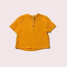 Lade das Bild in den Galerie-Viewer, Little-Green-Radicals-Orange-Muslin-Loose-Short-Sleeve-Top
