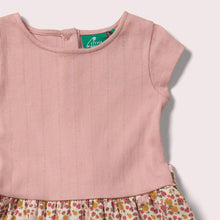 Cargar imagen en el visor de la galería, Little-Green-Radicals-Pink-Little-Twirler-Dress-With-Ladybird-Print-Closeup
