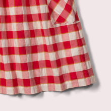 Cargar imagen en el visor de la galería,       Little-Green-Radicals-Red-Check-Pinny-Dress-Closeup-View
