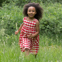 Cargar imagen en el visor de la galería,    Little-Green-Radicals-Red-Check-Pinny-Dress-Kid
