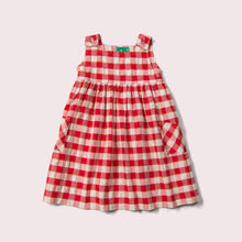 Cargar imagen en el visor de la galería,     Little-Green-Radicals-Red-Check-Pinny-Dress
