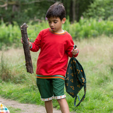 Load image into Gallery viewer, Little-Green-Radicals-Red-Marl-Sweatshirt-With-Rainbow-Pattern-Kid
