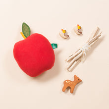 Load image into Gallery viewer,       Little-Green-Radicals-Red-Organic-Soft-Toy-In-Apple-Shape-Laydown
