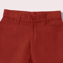 Lade das Bild in den Galerie-Viewer,       Little-Green-Radicals-Red-Twill-Sunshine-Shorts-Closeup
