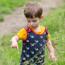 Load image into Gallery viewer,     Little-Green-Radicals-Red-and_Blue-Dungarees-With_Whale-Print-Kid
