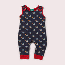 Load image into Gallery viewer,     Little-Green-Radicals-Red-and_Blue-Dungarees-With_Whale-Print
