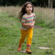 Load image into Gallery viewer, Little-Green-Radicals-Striped-Short-Sleeve-T-Shirt-With-Rainbow-Pattern-Kid
