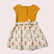 Load image into Gallery viewer,       Little-Green-Radicals-Yellow-Little-Twirler-Dress-With-Air-Balloon-Print-Back
