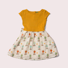 Load image into Gallery viewer,       Little-Green-Radicals-Yellow-Little-Twirler-Dress-With-Air-Balloon-Print
