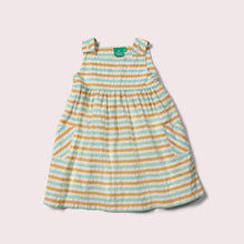 Lade das Bild in den Galerie-Viewer,       Little-Green-Radicals_Blue-And-Orange-Striped-Pinny-Dress
