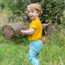 Lade das Bild in den Galerie-Viewer,       Little-Green-Radicals_Blue-Yellow-And-Red-Patch-Joggers-With-Rainbow-Print-Kid
