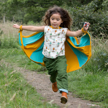 Cargar imagen en el visor de la galería,    Little-Green-Radicals_Blue-and-Yellow-Striped-Play-Cape-Kid
