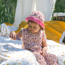 Cargar imagen en el visor de la galería,    Little-Green-Radicals_Red-Yellow-Pink-And_Cream-Organic-Summer-Romper-With-Ladybird-Pattern-Kid
