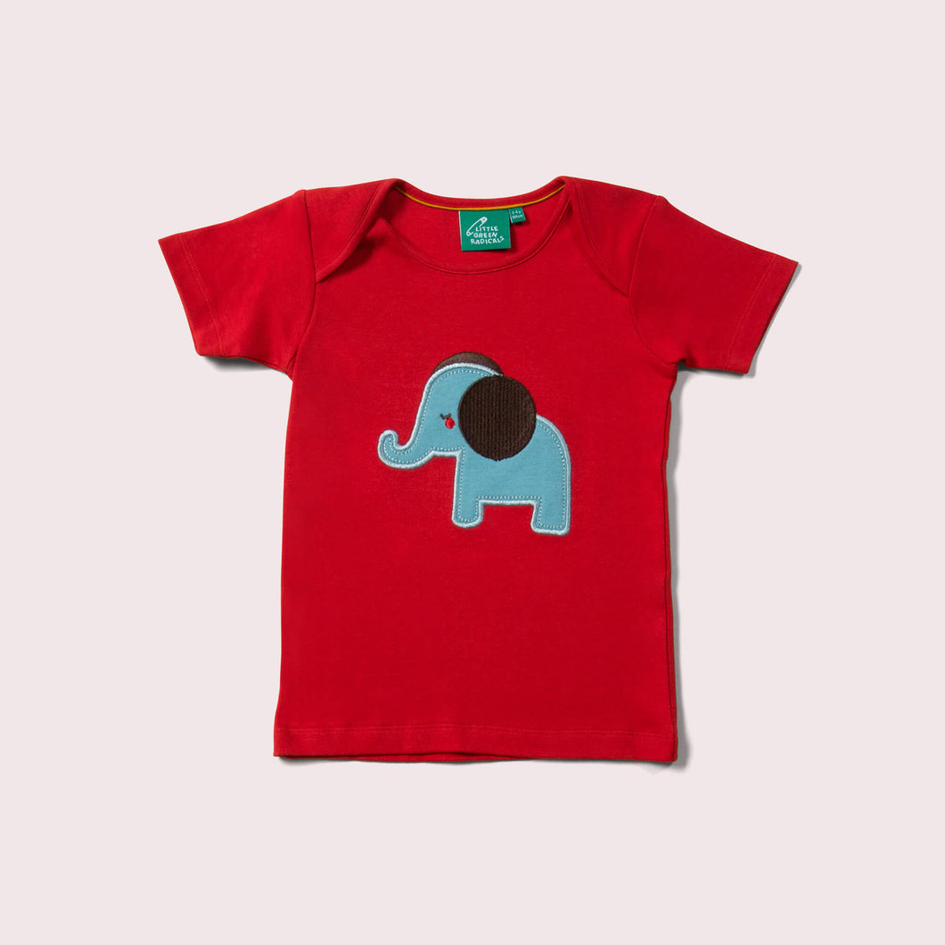 Little Elephant Applique Short Sleeve T-Shirt