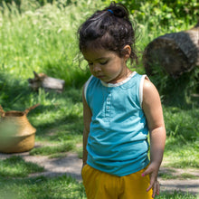 Load image into Gallery viewer, Sky Blue Organic Buttoned Vest
