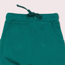 Load image into Gallery viewer, Close up of Sea Green Knee Patch Star Joggers Waistband and pockets
